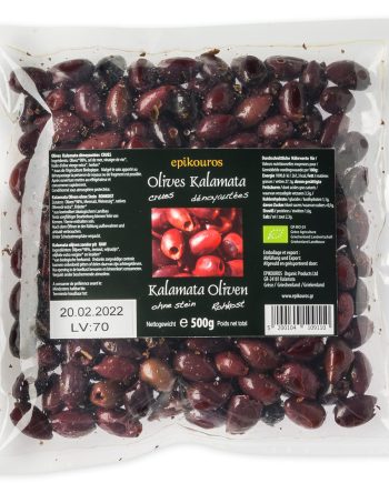 Kalamata Oliven RAW, 500 g - Økologisk Uden Sten