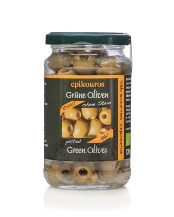 Økologiske grønne oliven uden sten, 170 gram - Smagfulde!