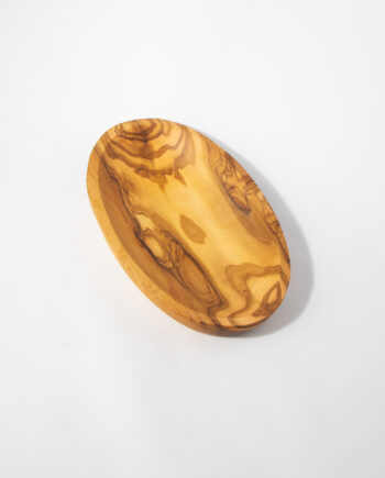 Elegant ovalt fad i oliventræ, 10 x 16 cm - Håndværk