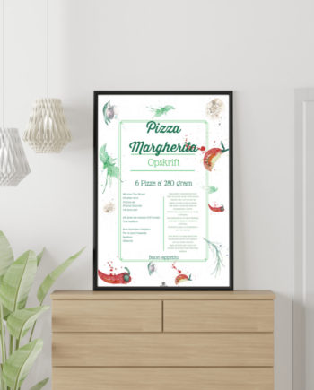 Pizza Margherita Plakat, A2 - Perfekt til dit køkken!