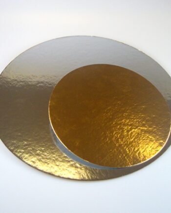 Runde kageplader i sølv/guld - 3 stk, Ø40 cm på udsalg!