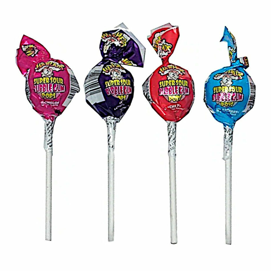 Warheads Super Sour Bubblegum Pops - Slik med surt tyggegummi