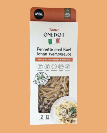 Pennette med Karl Johan svampesauce - kun 64,00 DKK!