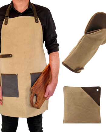 Stuff Design - Forklæde med tilbehør, beige/grå