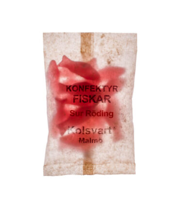 Kolsvart - Sur Røding/fjeldørred Vingummi - Sure Hindbær