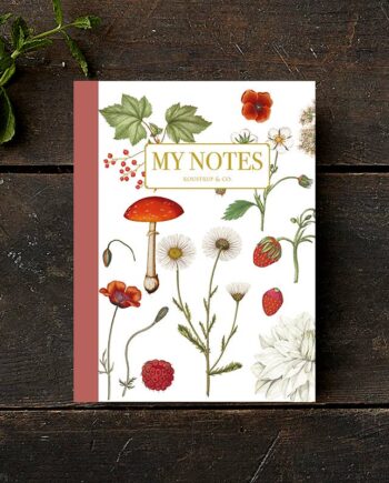 Noteshæfte | Rød blomst