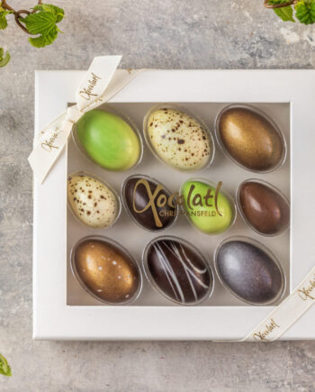 Gaveæske med 10 fyldte chokolader til påske - Xocolatl