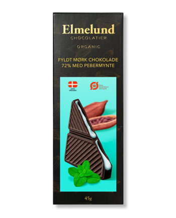 Chokoladeplade, mørk chokolade med flydende pebermynte (økologisk)