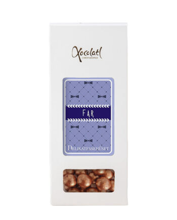 Lakridser med karamel-chokolade i æske - vælg variant - Far - blå