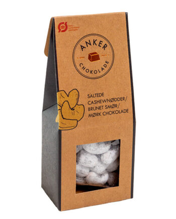 Cashewnødder med brunet smør og chokoladedragé