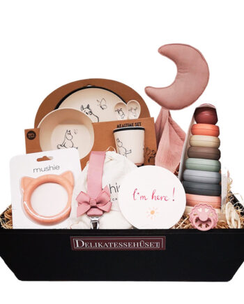 Babyshower - gavekurv med luksusforkælelse til den lille babypige