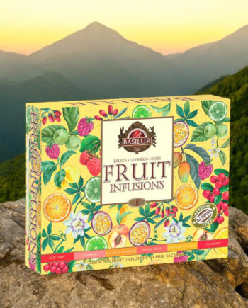 Stor gaveæske med 60 te-breve - gul, Basilur