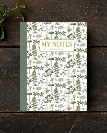 Noteshæfte | Grønt blomstermønster