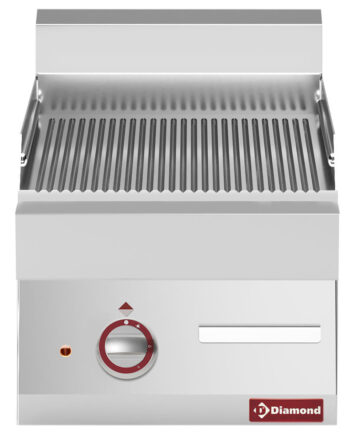 Rillet elektrisk stegeplade -Top-