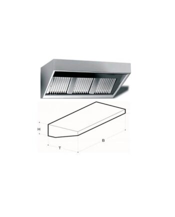 Emhætte - uden motor -  100-300 cm bredde / 90 dyb - 45 høj - 300 cm