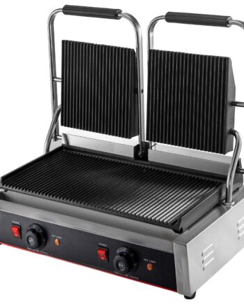 Kontaktgrill / Klemgrill - Rillet overflade - 490 x 230 mm