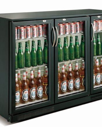 Backbar - Barkøleskab - 3 låger - Sort
