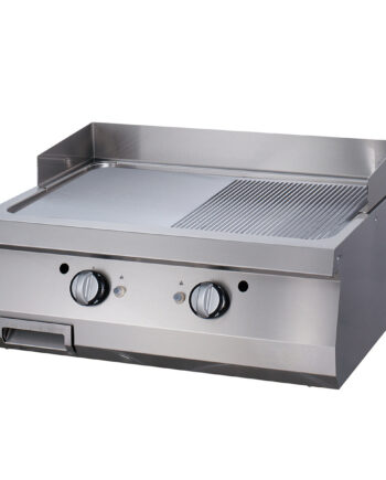 Premium stegeplade - Halvrillet - Dobbelt enhed - 90 cm dyb - Elektrisk