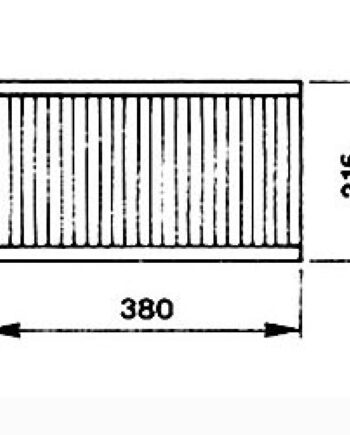 1/2 grill, mål 380x215 mm