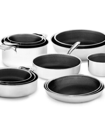 Handleless 13-pcs mixed cookware set with detachable handle