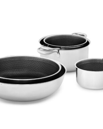 Handleless 5-pcs mixed cookware set with detachable handle