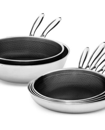 6-dele stegepandesæt - 24 cm stegepande, 26 cm stegepande, 28 cm stege