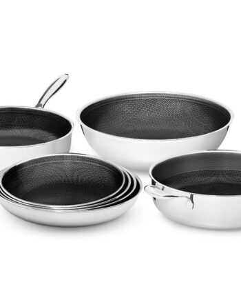 Handleless 7-pcs mixed cookware set with detachable handle