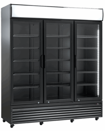 Displaykøleskab - 1150 liter - 3 låger - sort