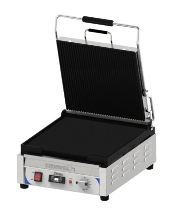 Kontaktgrill Premium rillet - glat med timer - XL