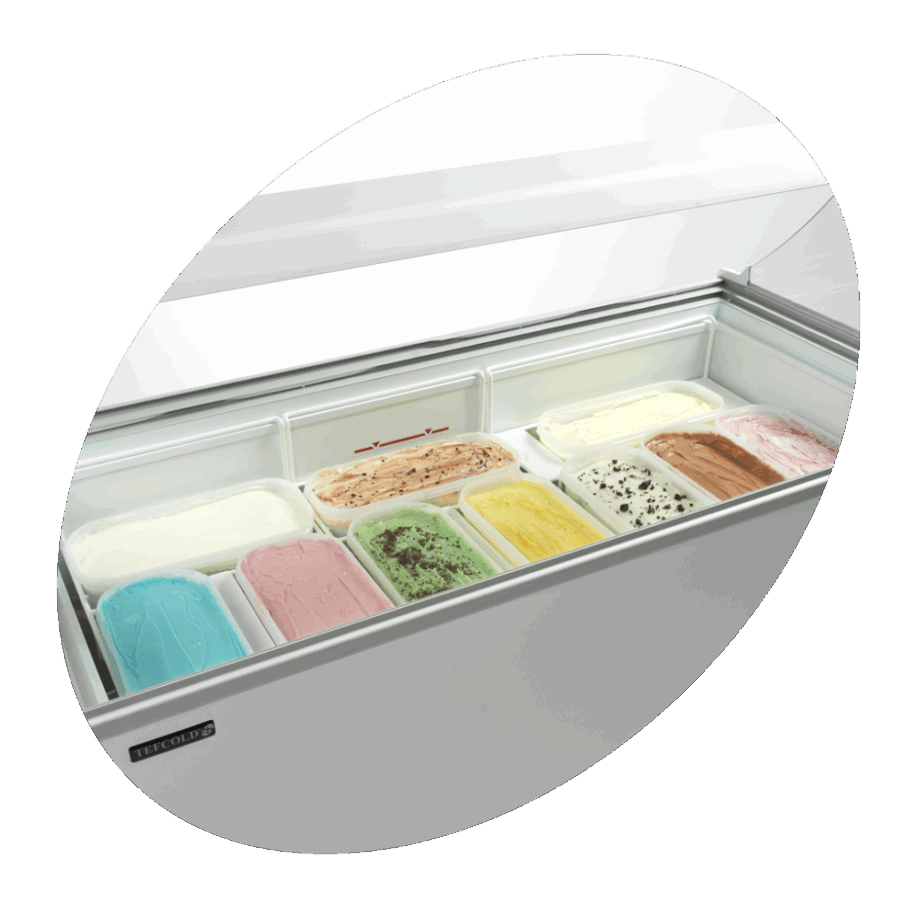 Isdisk / Scoop ice fryser - 401 liter - IC400SC-SO - 10 x 5 liter - Ja (1 stk 4 x 5 liter og 2 stk 3 x 5 liter) 10 x 5 liter totalt