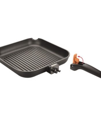 Grillpande 26 x 26 cm med aftageligt håndtag - Billig fragt