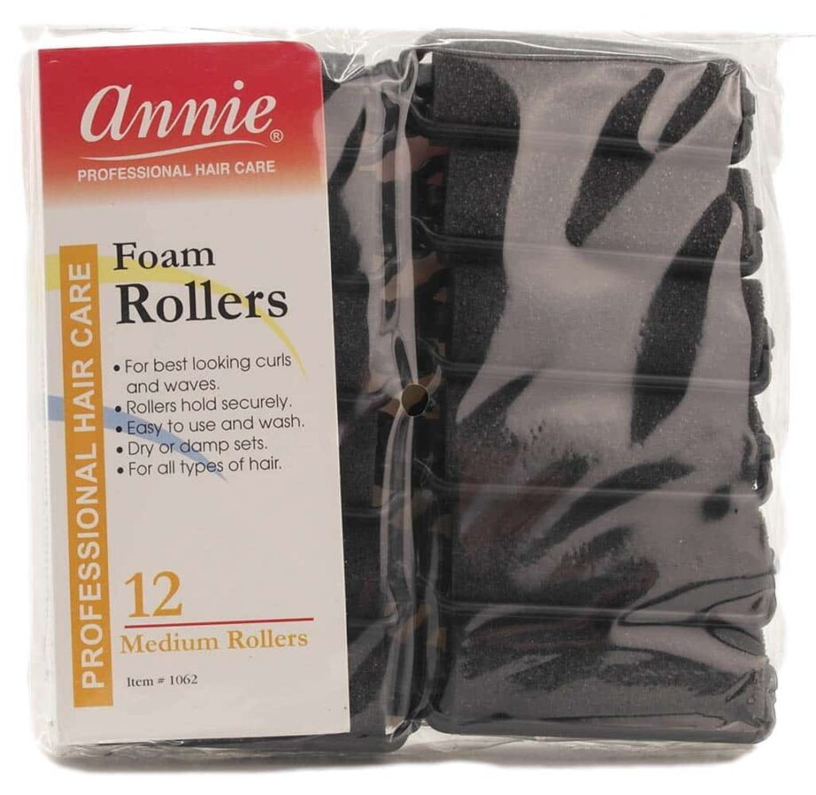 Annie Foam Rollers Small Sort 12stk