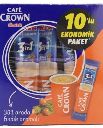 Ulker Café Crown 3in1 Instant Coffee Hazelnut 10 stk
